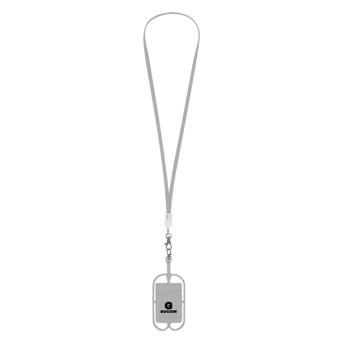 GRAY 2-In-1 Charging Cable Lanyard With Phone Holder & Wallet  grouped