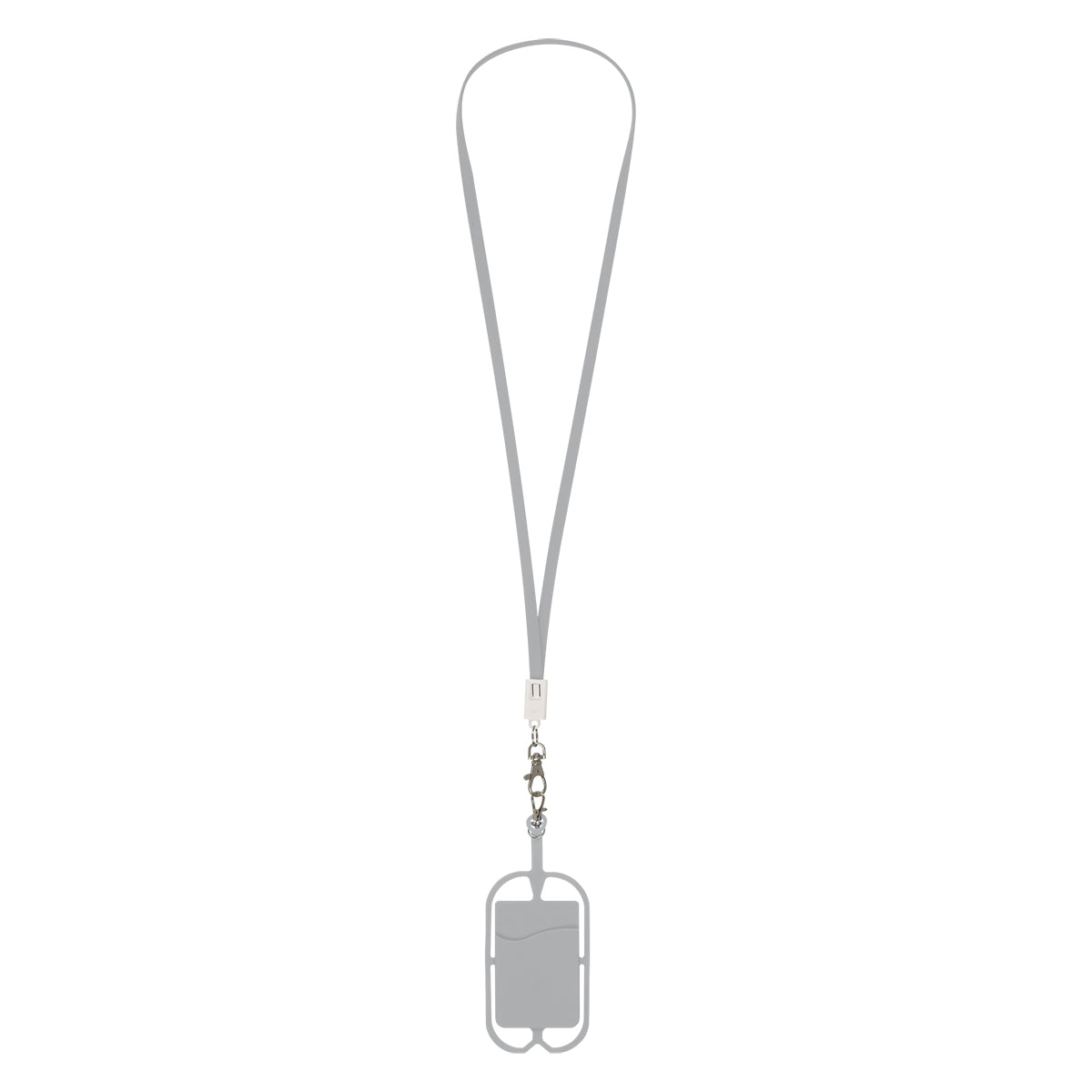 GRAY 2-In-1 Charging Cable Lanyard With Phone Holder & Wallet plain grouped