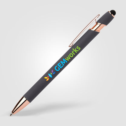 Gray (Barrel) Ellipse Gel Softy Rose Gold w/Stylus