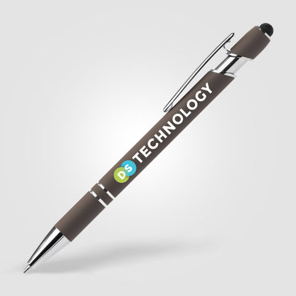 Gray (Barrel) Ellipse Softy Recycled Aluminum Pen w/ Stylus + Anti-Fraud Ink