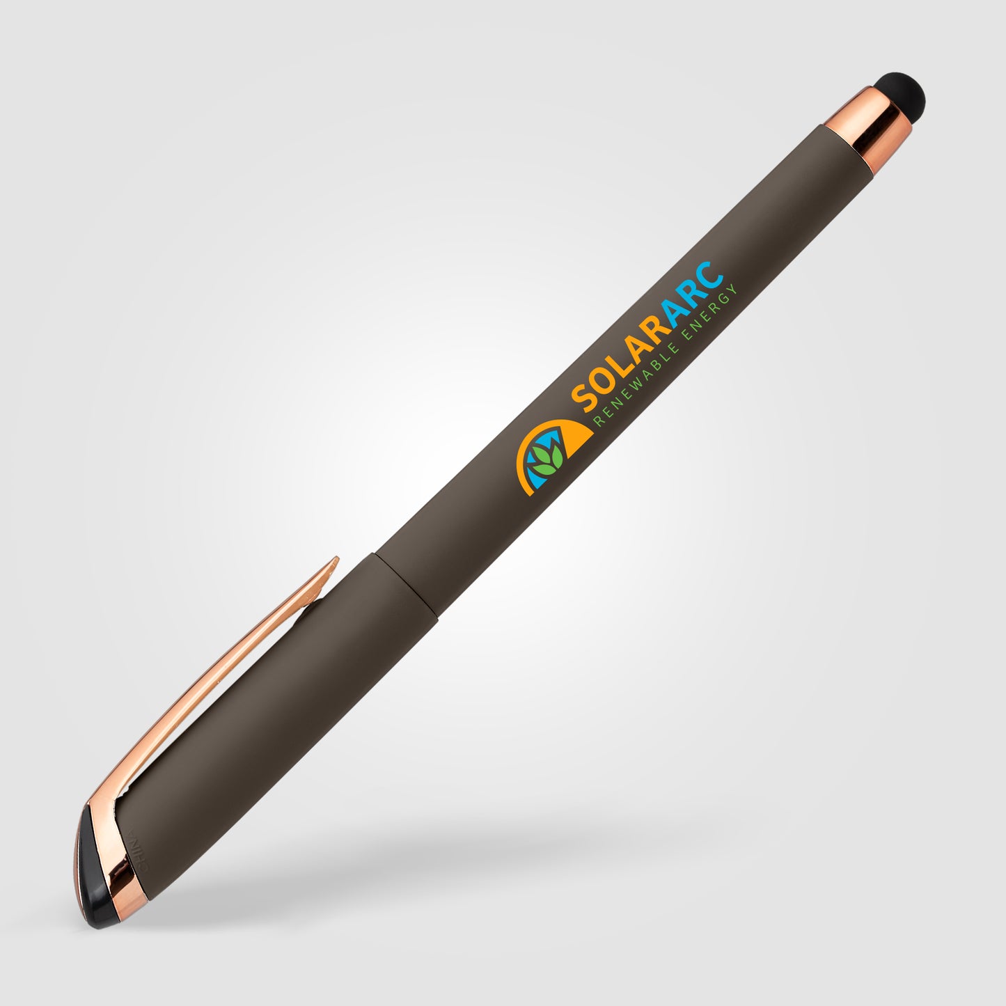 Gray (Barrel) Gazelle Gel Softy Rose Gold Pen w/ Stylus