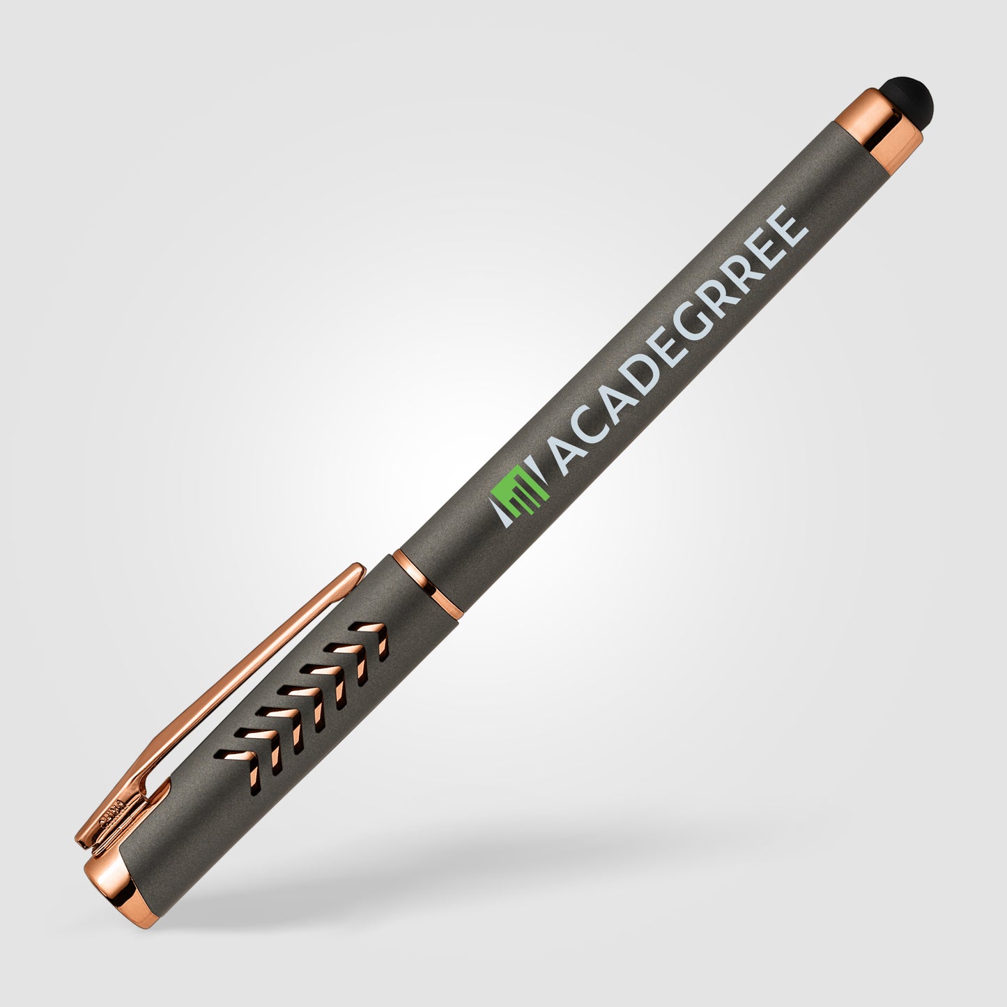 Gray (Barrel) Hollywood Rose Gold Gel Pen w/Stylus