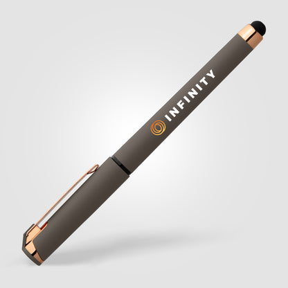 Gray (Barrel) Islander Softy Rose Gold Gel Pen w/ Stylus