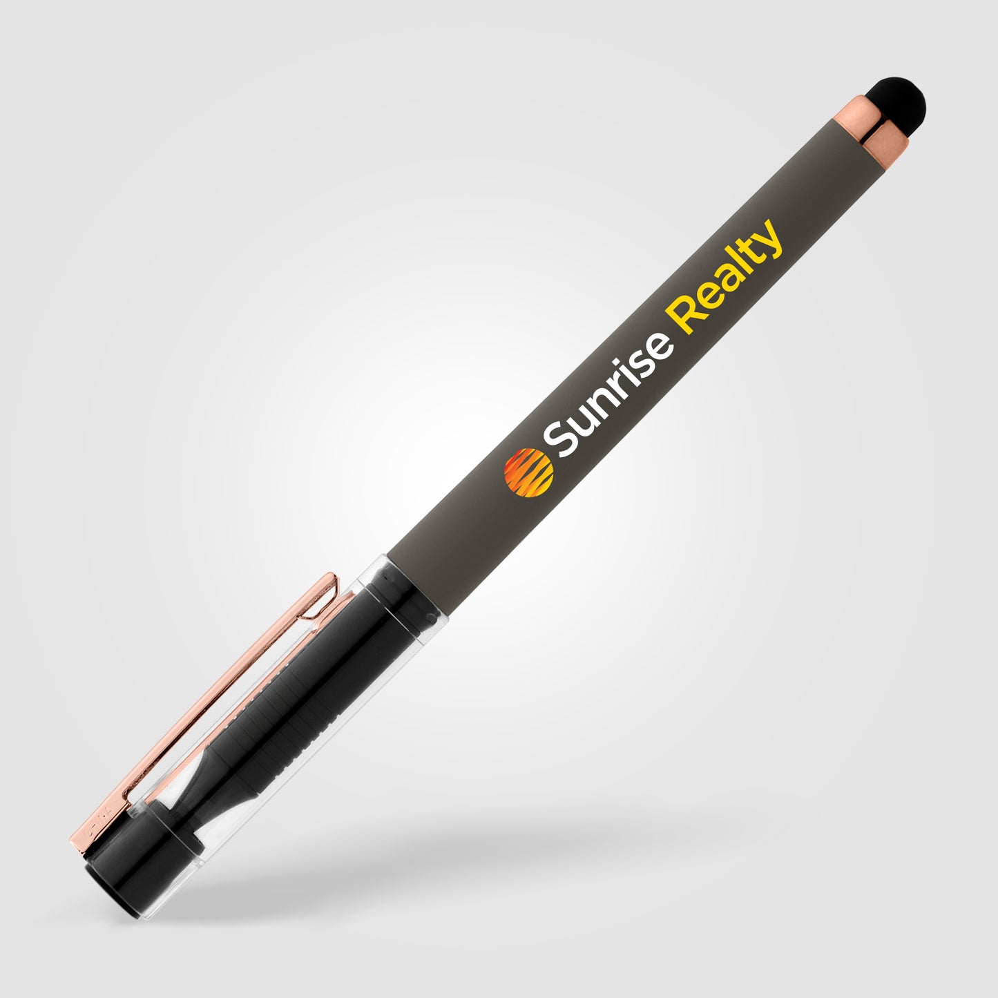Gray (Barrel) Kappa Softy Rose Gold Gel Pen w/ Stylus