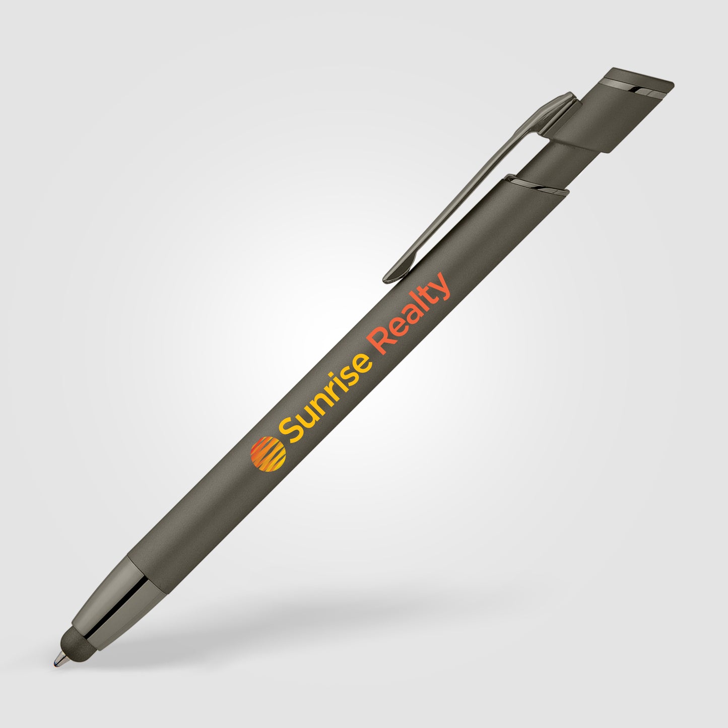 Gray (Barrel) Pacific Softy Monochrome Metallic Pen w/ Stylus