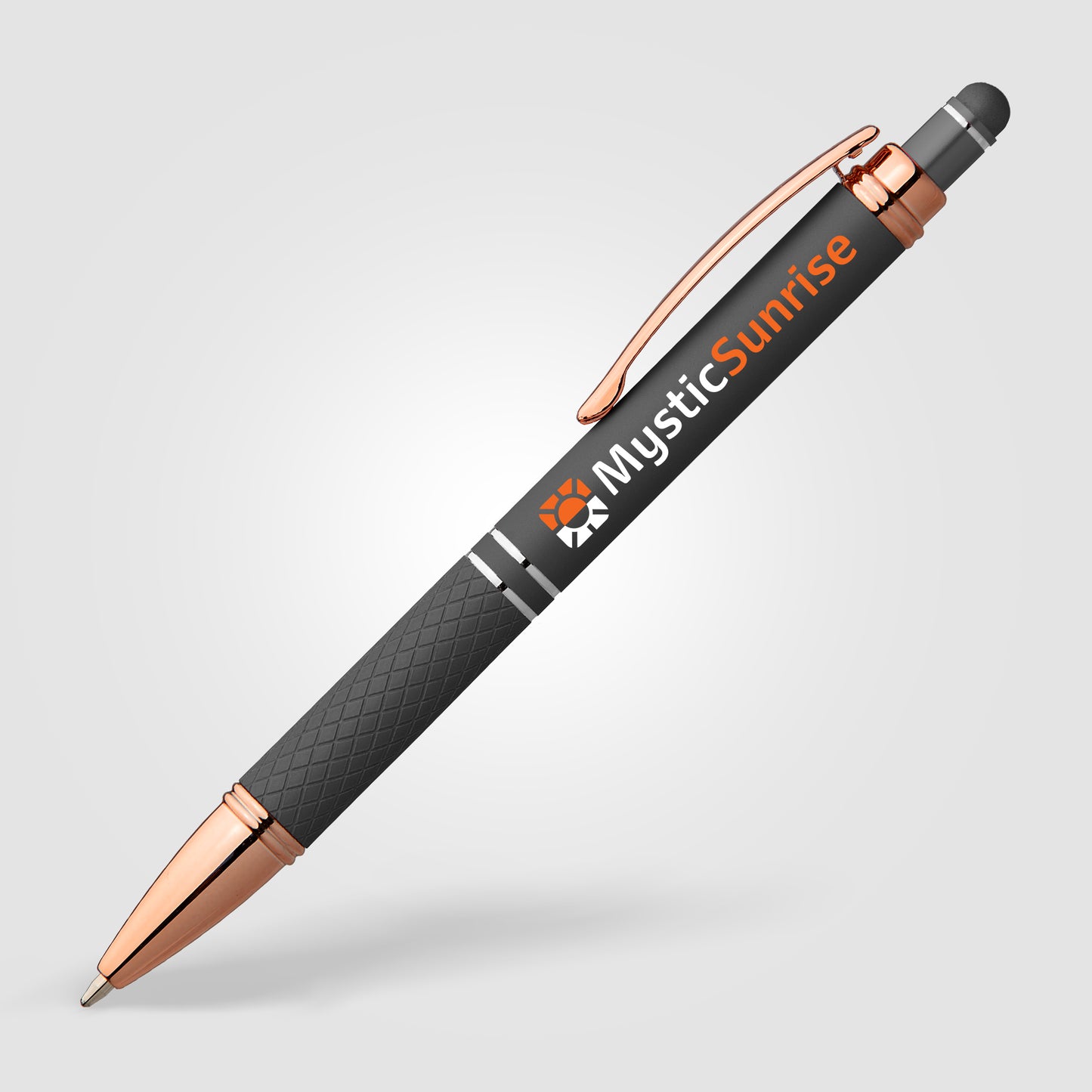 Gray (Barrel) Phoenix Softy Rose Gold Gel Pen w/Stylus
