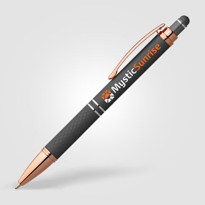 Gray (Barrel) Phoenix Softy Rose Gold Gel Pen w/Stylus
