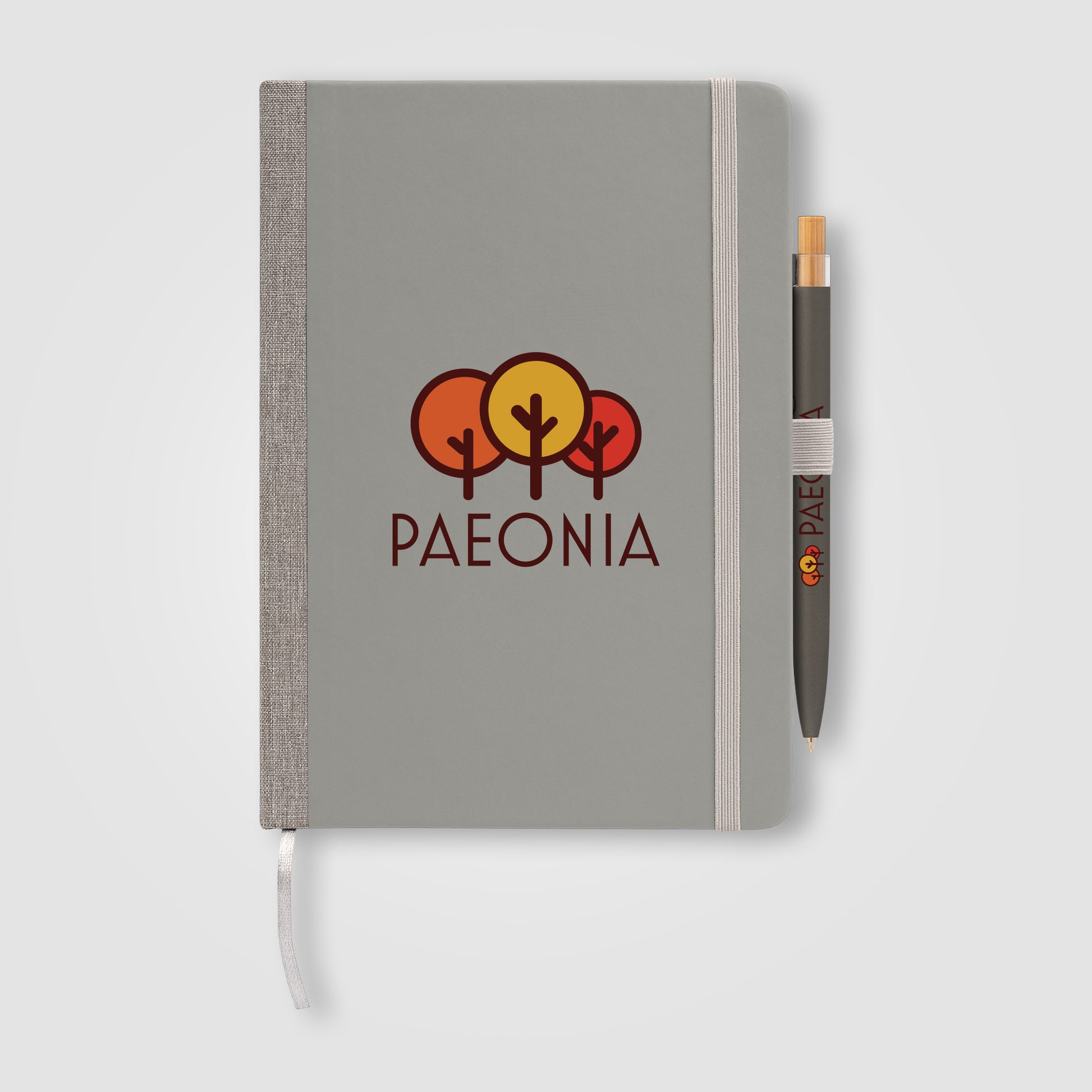 Gray (Barrel) Steinbeck Recycled Hard Cover Journal & Pen Set - A5 5.9'' x 8.3''