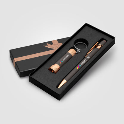 Gray (Product 1 Color) Ellipse & Chroma Softy Rose Gold Classic Ribbon Gift Set