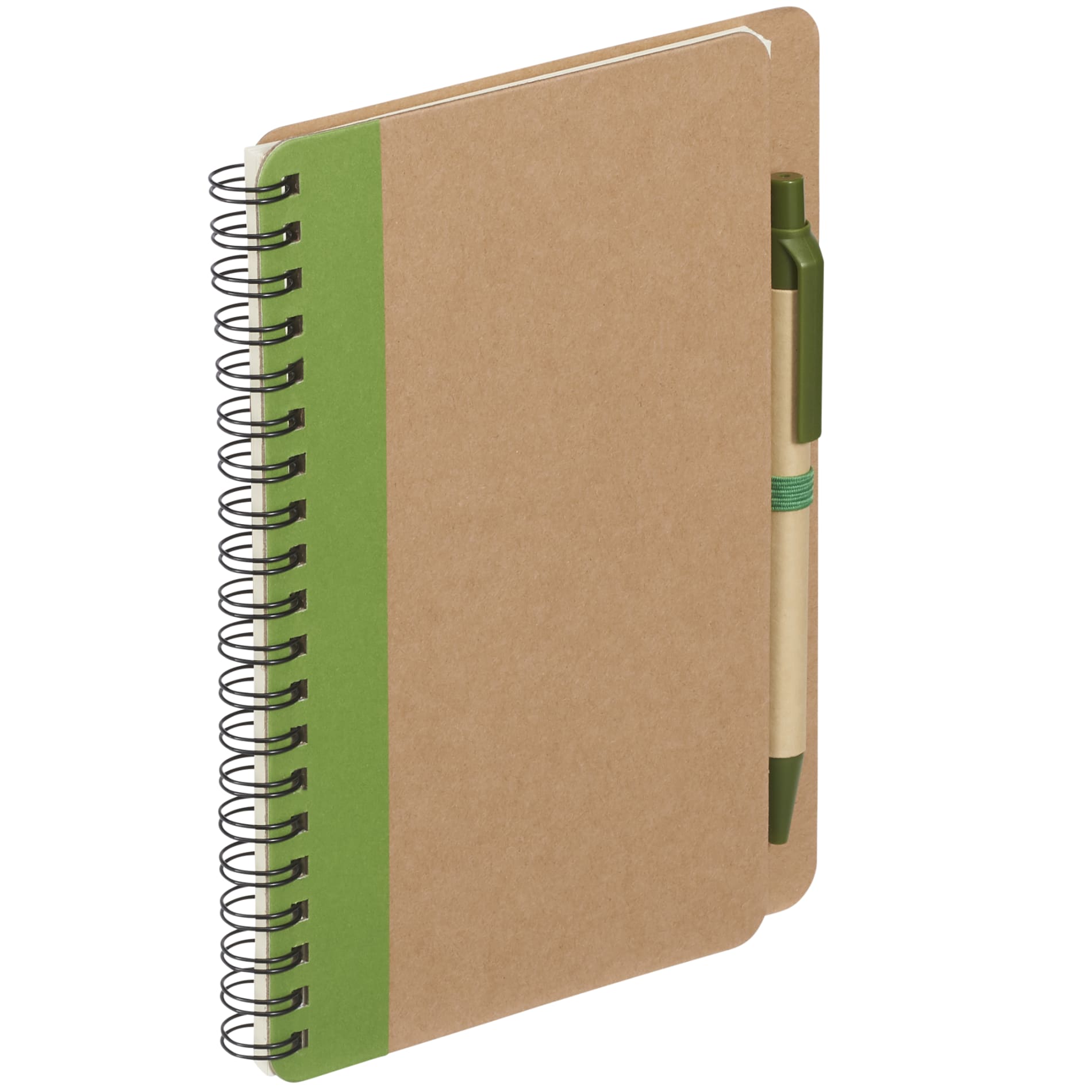 Green 5" x 7" FSC® Mix Eco Spiral Notebook with Pen plain