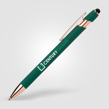 Green (Barrel) Ellipse Gel Softy Rose Gold w/Stylus