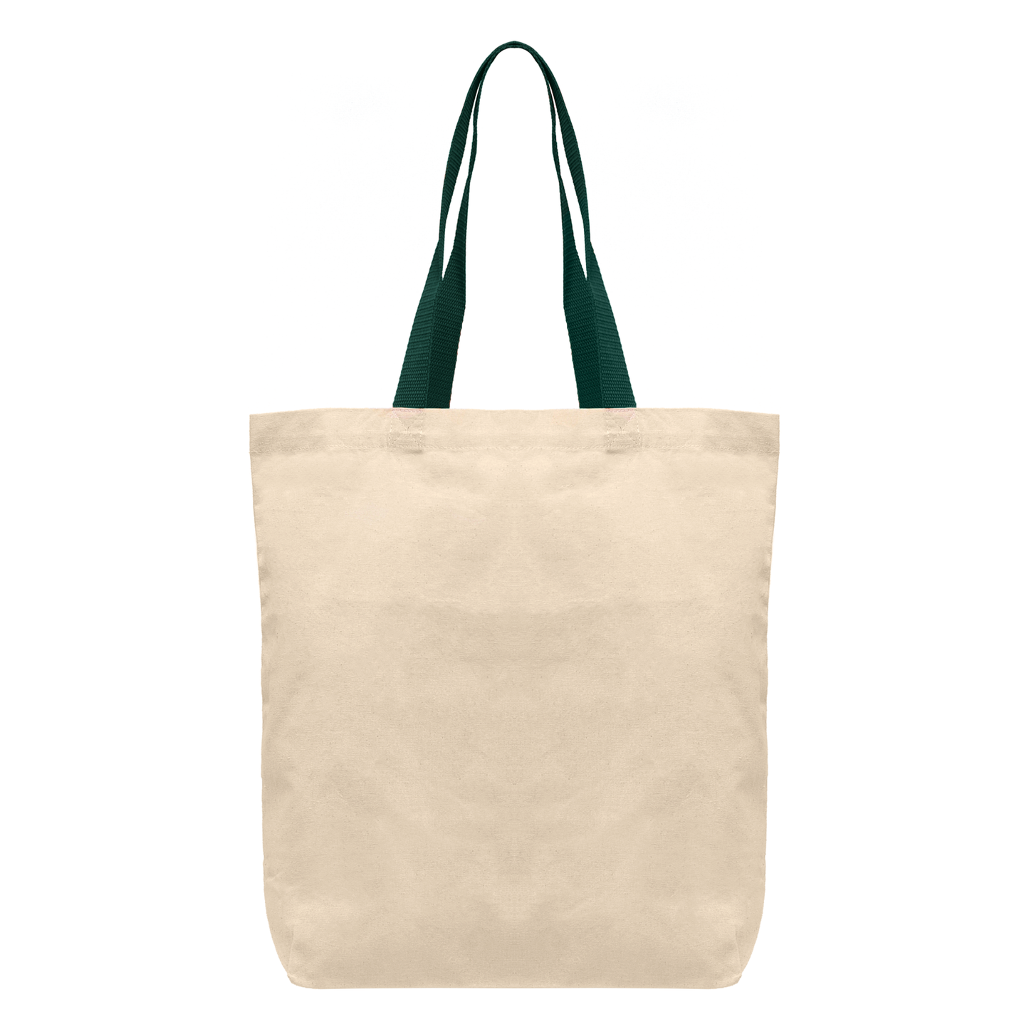 Green (Handle) Tonga - 5 oz. Natural Cotton Tote w/ Color Straps plain