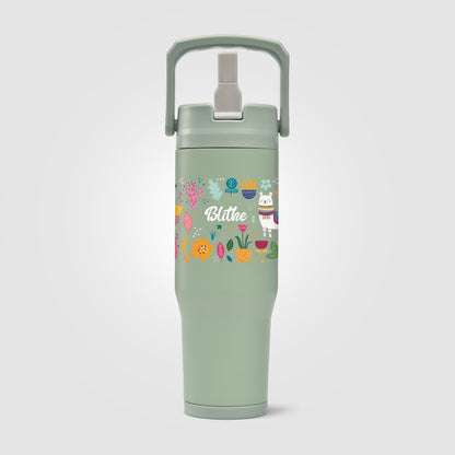 Green (Lid) Polar Duo - 32 oz. Double-Wall Recycled Stainless Steel Tumbler with Storage Base