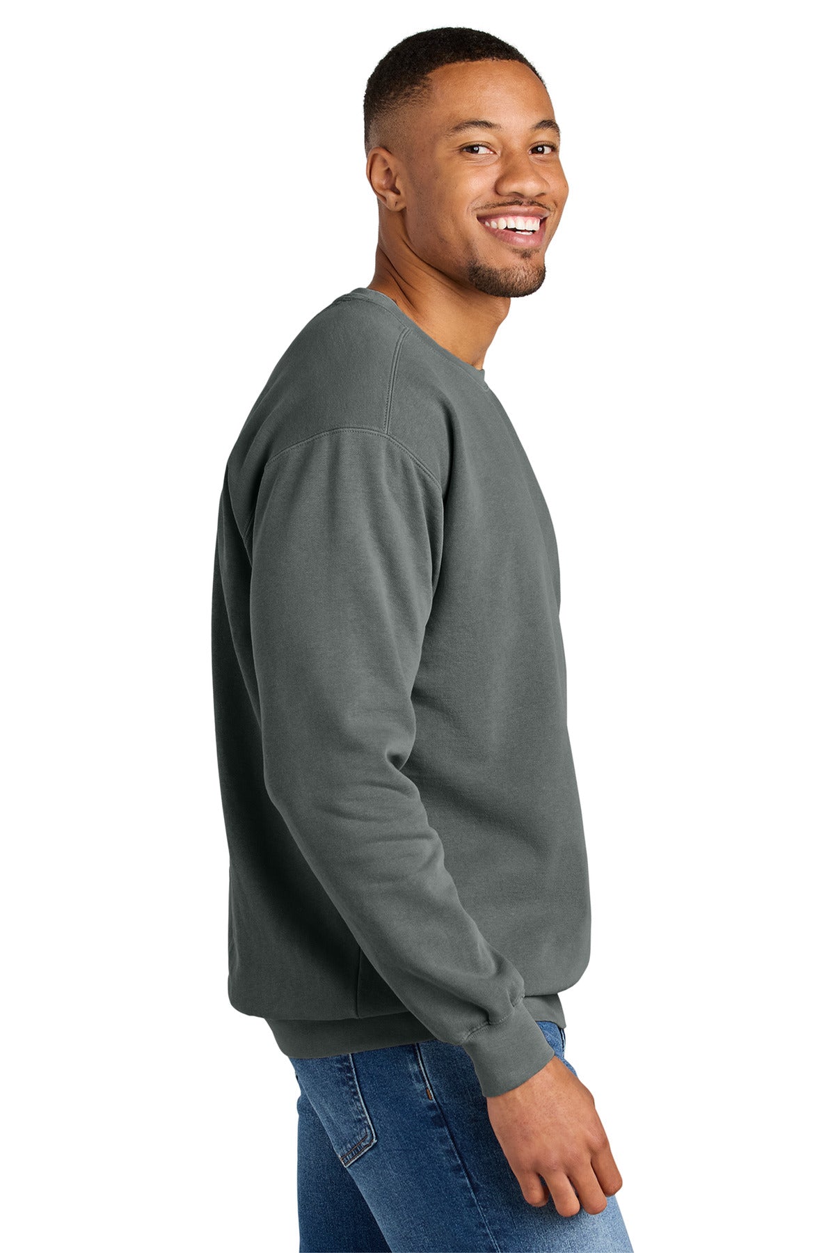 Grey COMFORT COLORS Ring Spun Crewneck Sweatshirt. 1566