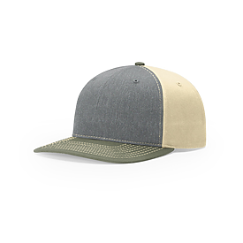 HEATHER GRAY/BIRCH/LODEN Richardson Twill Back Trucker Cap