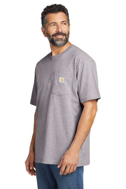 Heather Grey Carhartt Workwear Pocket Short Sleeve T-Shirt. CTK87