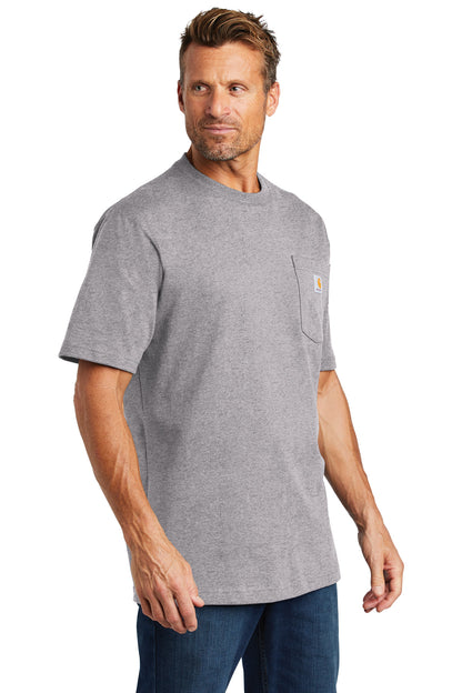 Heather Grey Carhartt Workwear Pocket Short Sleeve T-Shirt. CTK87