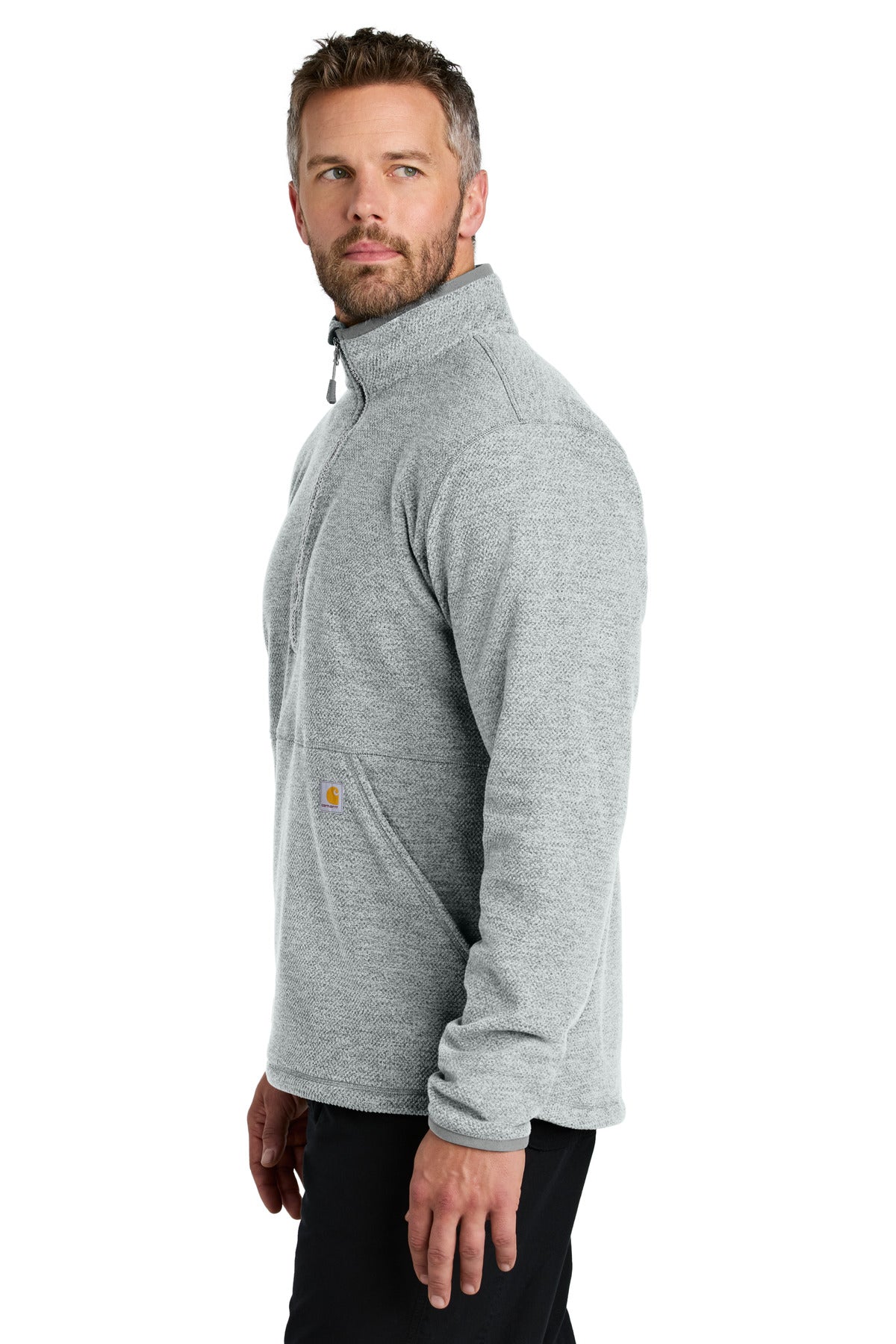 HthrGrey Carhartt Textured 1/2-Zip Fleece Jacket CT106417