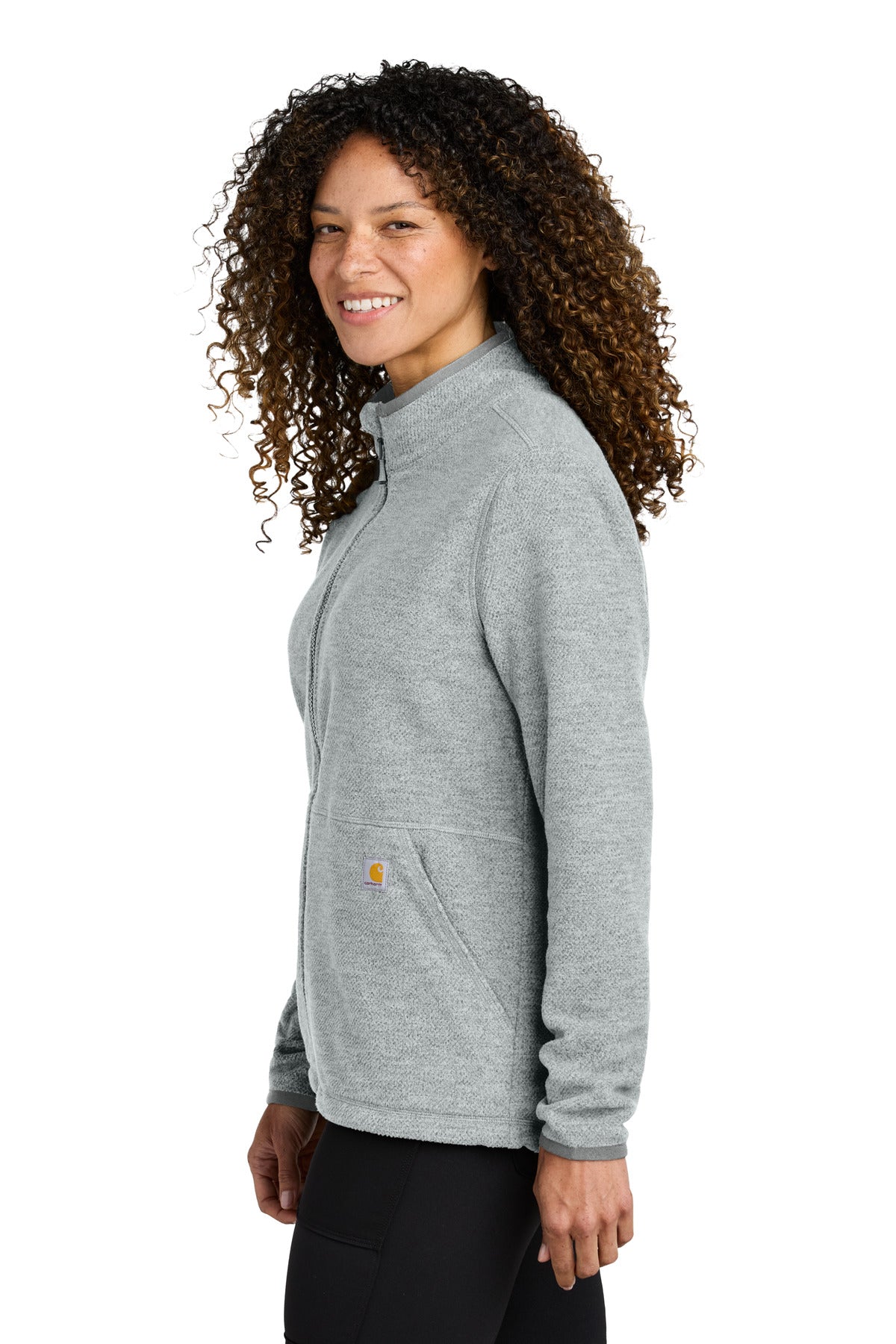 HthrGrey Carhartt Women's Textured Full-Zip Fleece Jacket CT106419