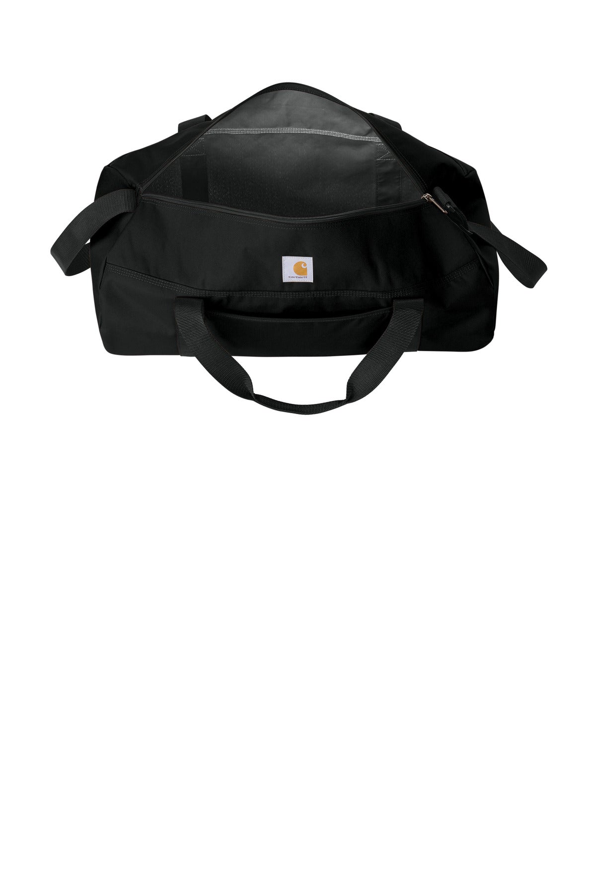 Inside View of Black Carhartt Canvas Packable Duffel with Pouch CTB0000564