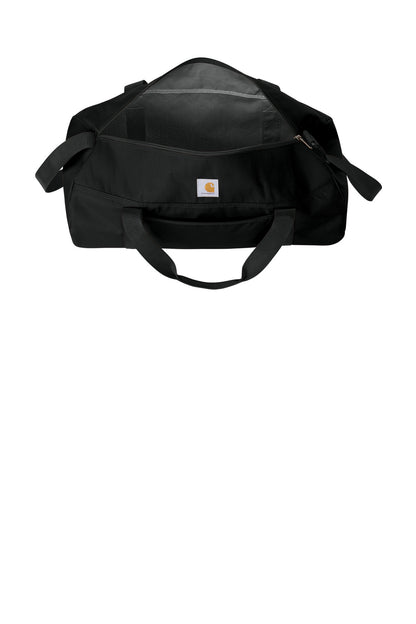 Inside View of Black Carhartt Canvas Packable Duffel with Pouch CTB0000564