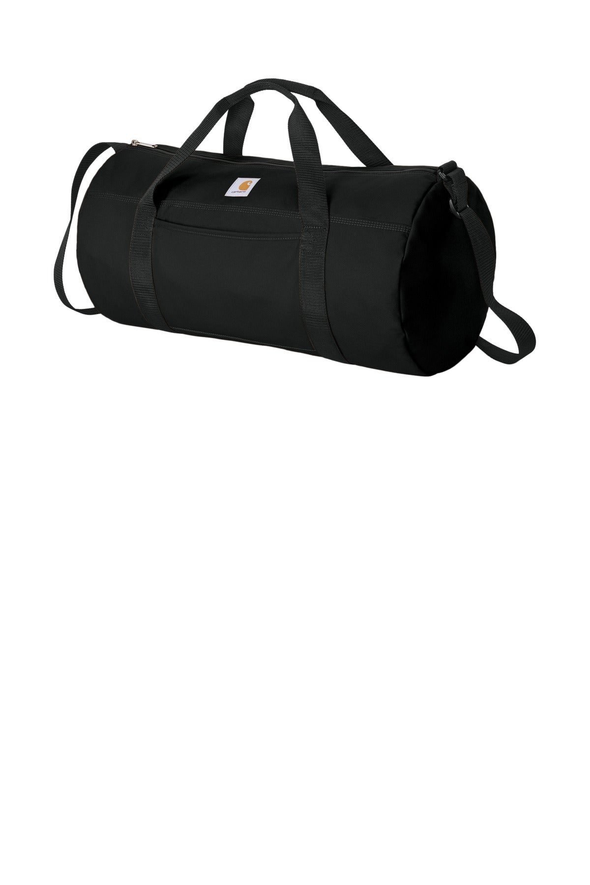 Left View of Black Carhartt Canvas Packable Duffel with Pouch CTB0000564