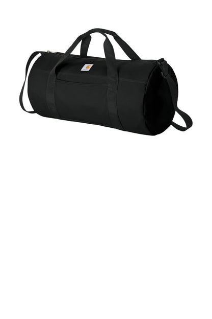 Left View of Black Carhartt Canvas Packable Duffel with Pouch CTB0000564