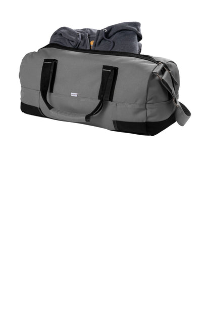 Left View of Grey Carhartt Foundry Series 20" Duffel. CT89260209