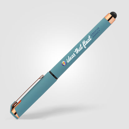 Light Blue (Barrel) Islander Softy Rose Gold Designer Gel Pen w/ Stylus