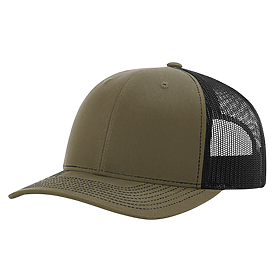LODEN/BLACK Richardson 112+ R-Flex Adjustable Trucker Cap