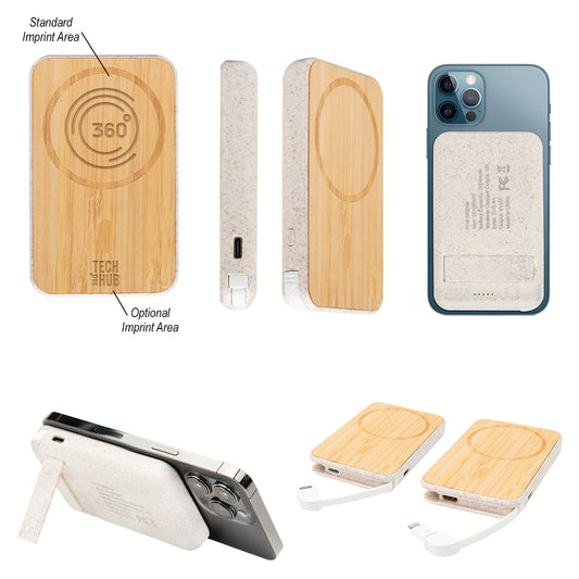 Mag Max Bamboo Wireless Charger Power Bank  grouped