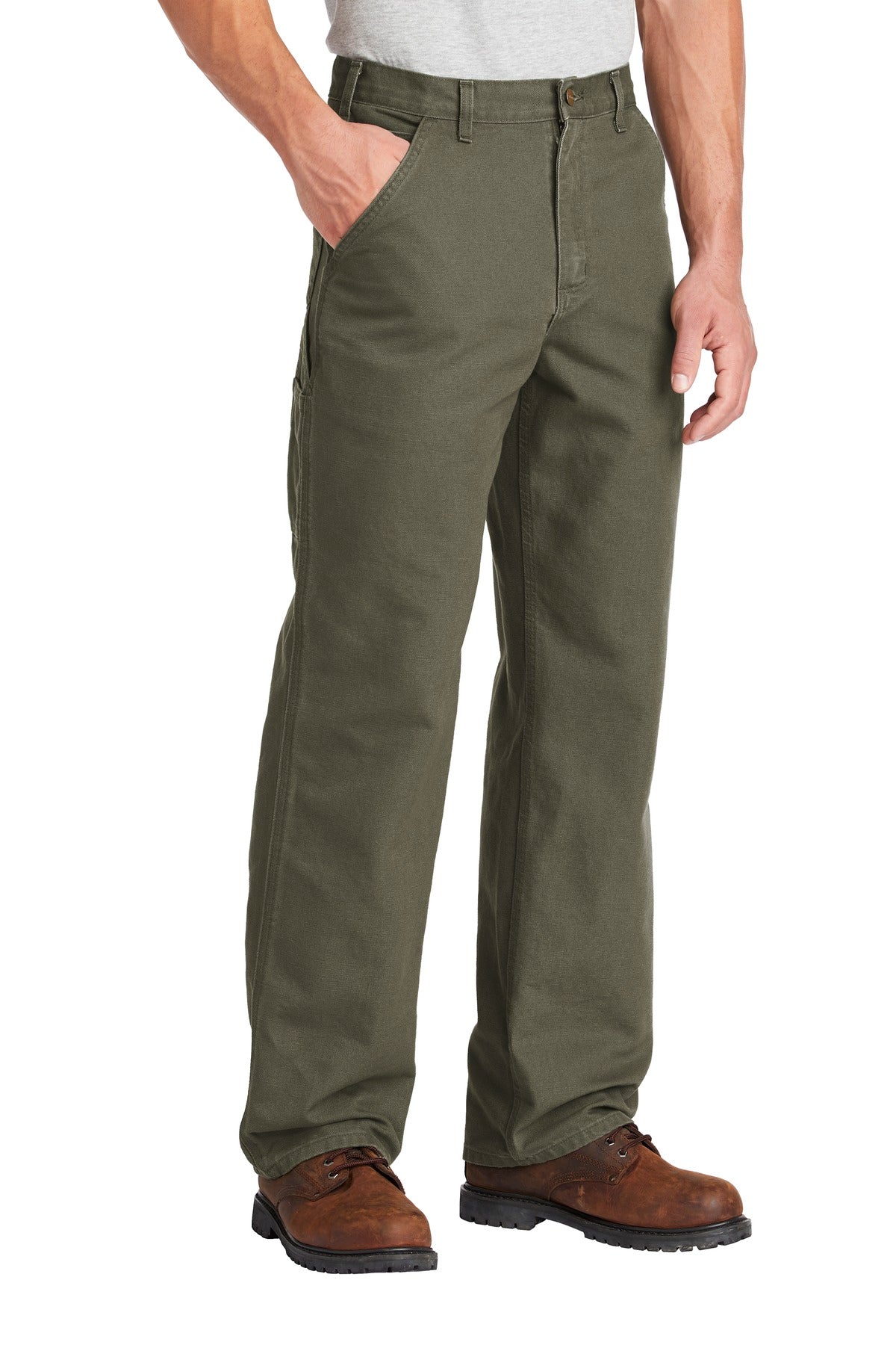 Moss Carhartt Washed-Duck Work Dungaree. CTB11