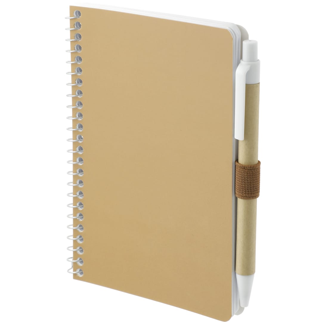 Natural 4" x 6" FSC® Mix Pocket Spiral Notebook with Pen plain