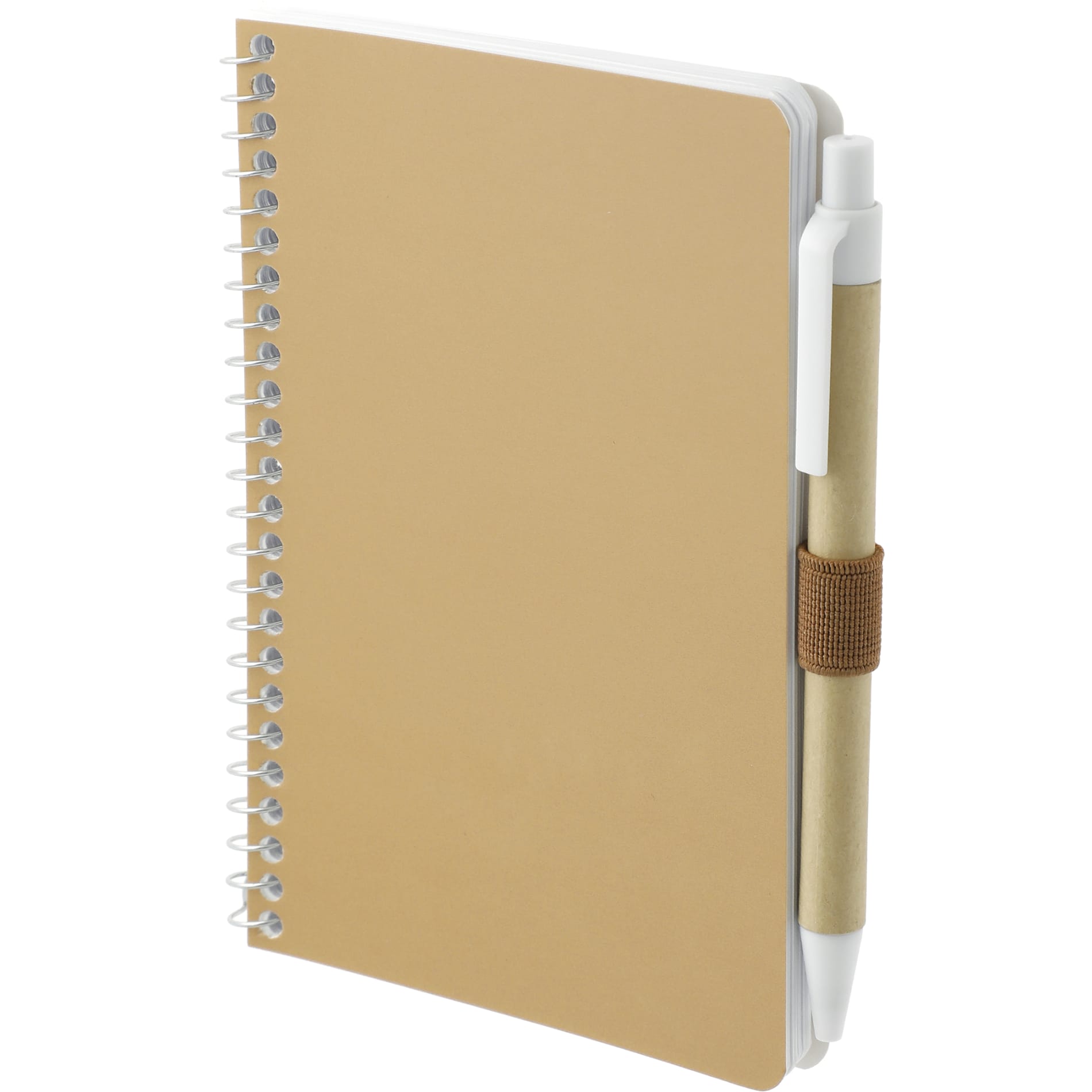 Natural 4" x 6" FSC® Mix Pocket Spiral Notebook with Pen plain