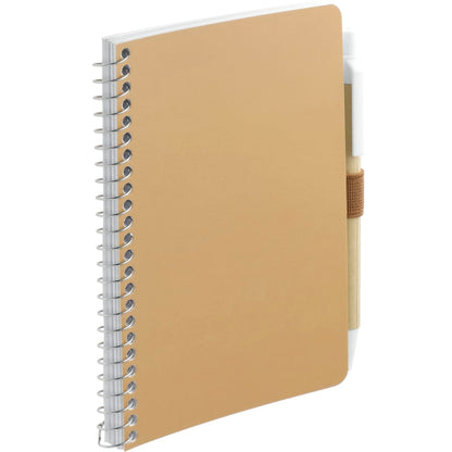 Natural 4" x 6" FSC® Mix Pocket Spiral Notebook with Pen plain
