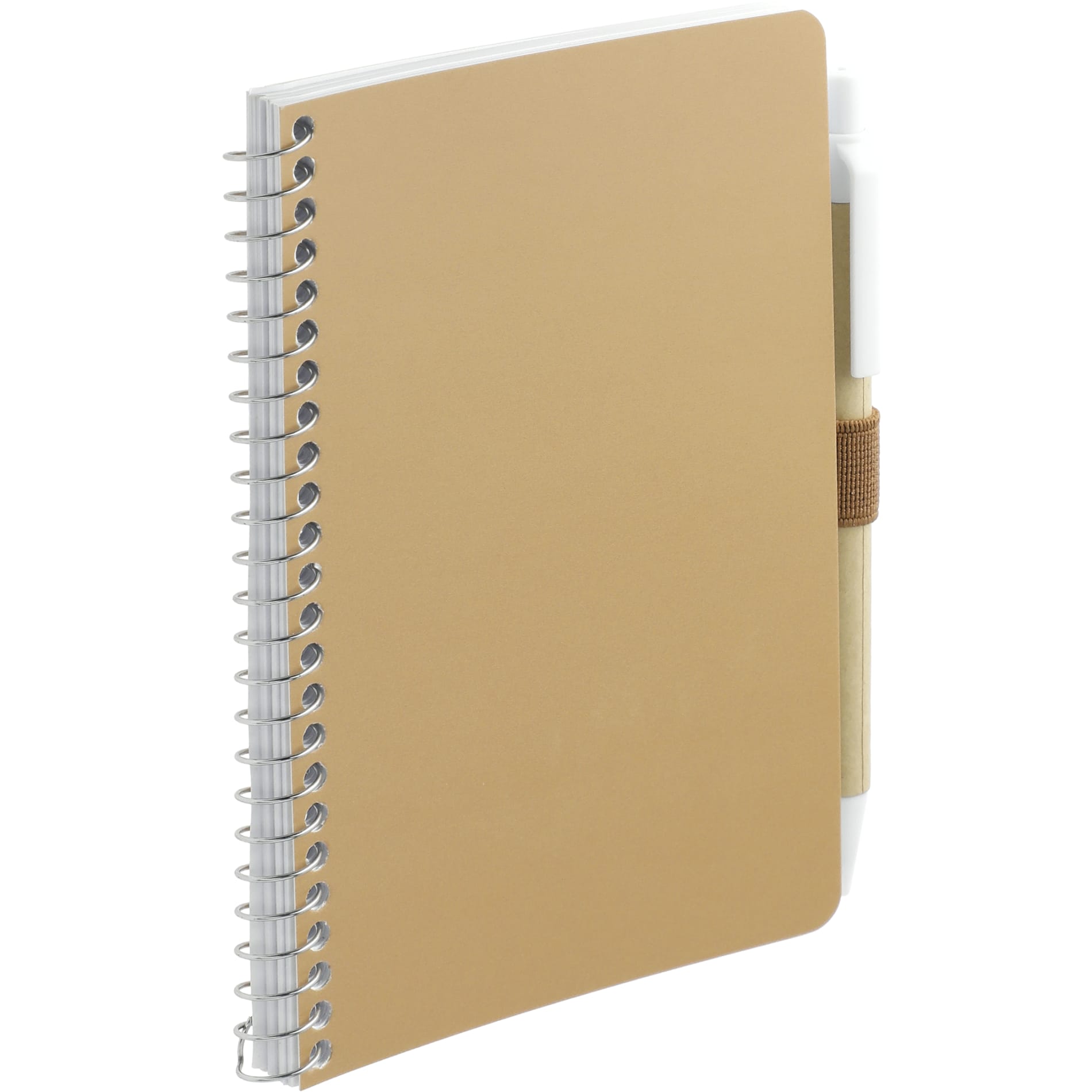 Natural 4" x 6" FSC® Mix Pocket Spiral Notebook with Pen plain