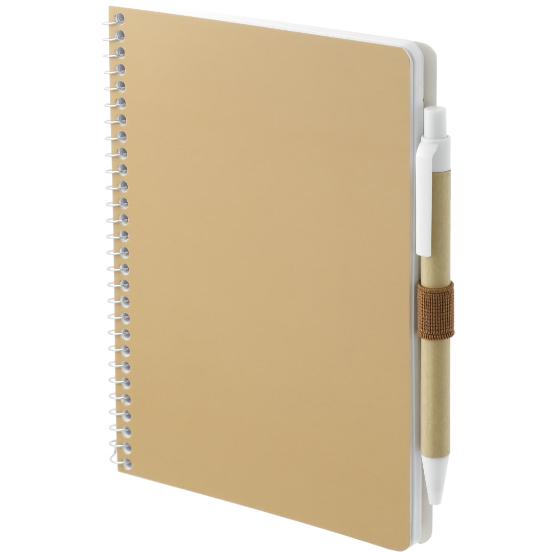Natural 5” x 7” FSC® Mix Spiral Notebook with Pen plain