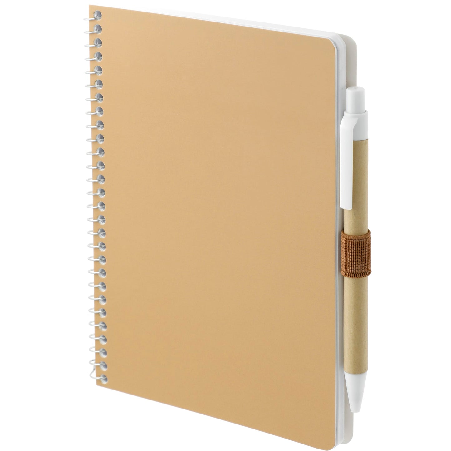 Natural 5” x 7” FSC® Mix Spiral Notebook with Pen plain