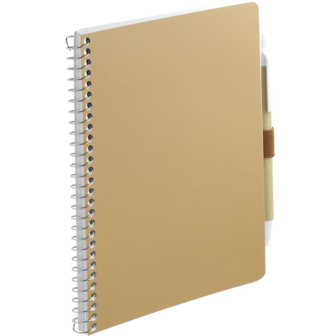 Natural 5” x 7” FSC® Mix Spiral Notebook with Pen plain