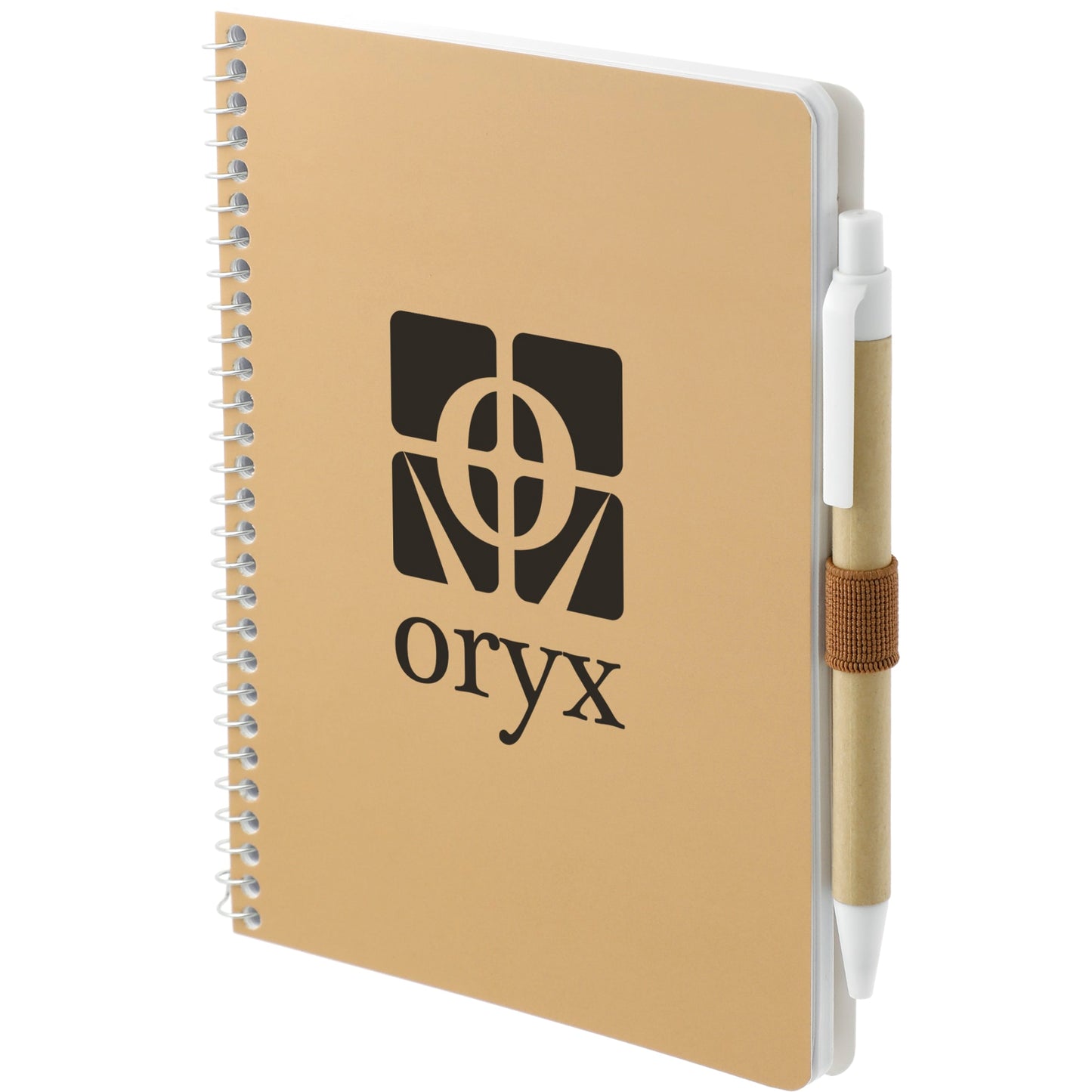 Natural 5” x 7” FSC® Mix Spiral Notebook with Pen
