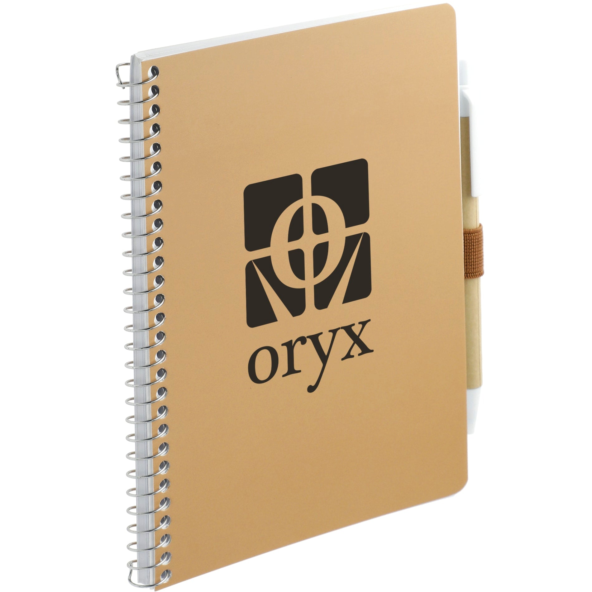 Natural 5” x 7” FSC® Mix Spiral Notebook with Pen