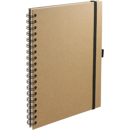 Natural 7" x 10" FSC® Mix Large Spiral Journal plain