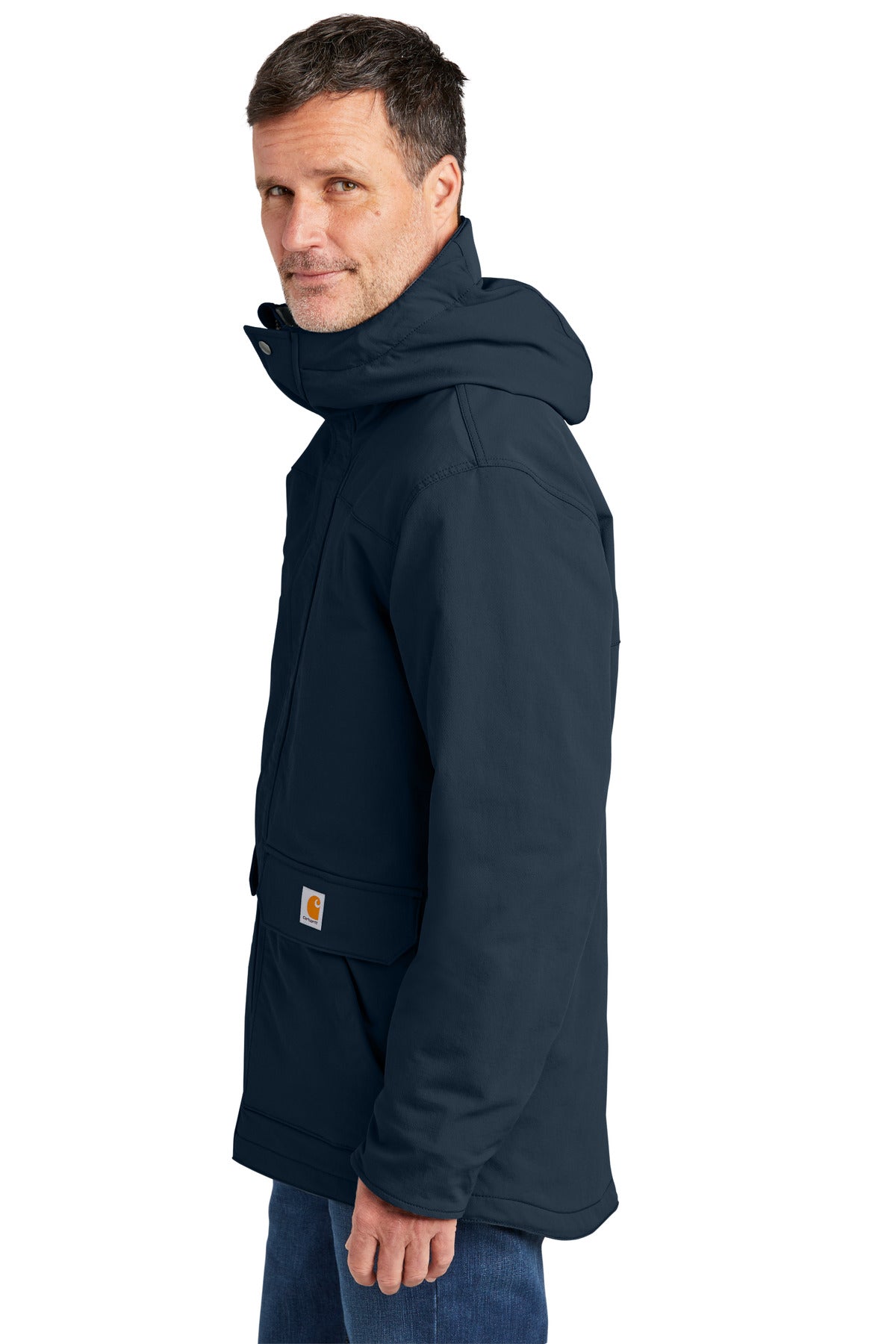 Navy Carhartt Super Dux Insulated Hooded Coat CT105533