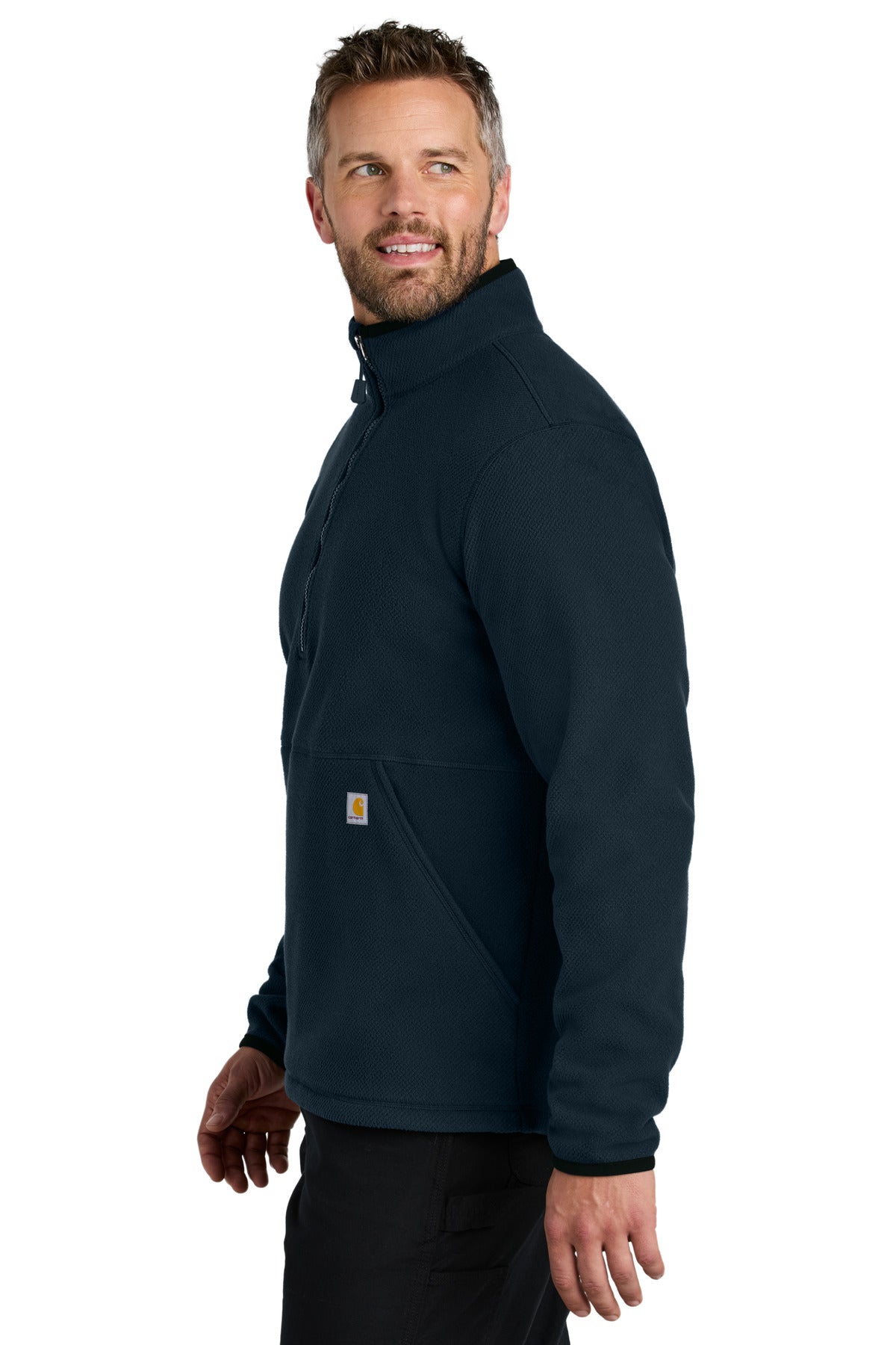 Navy Carhartt Textured 1/2-Zip Fleece Jacket CT106417