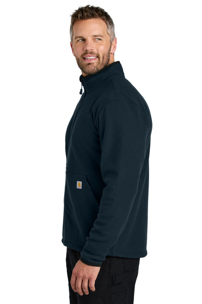 Navy Carhartt Textured Full-Zip Fleece Jacket CT106416