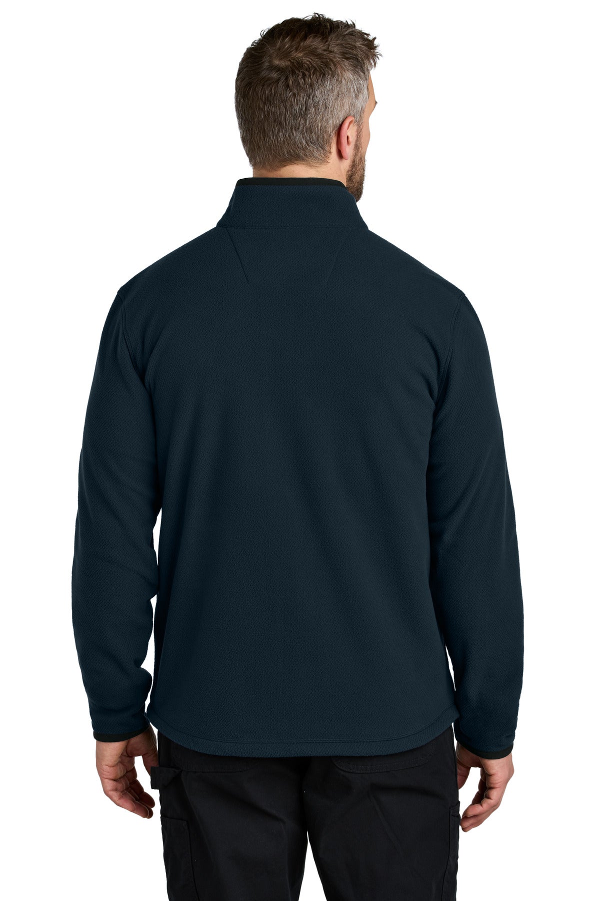 Navy Carhartt Textured Full-Zip Fleece Jacket CT106416