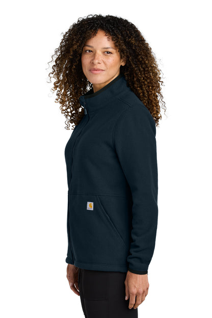 Navy Carhartt Women's Textured Full-Zip Fleece Jacket CT106419
