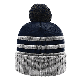 NAVY/GRAY/WHITE Richardson Stripe Pom Baenie