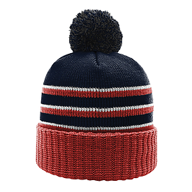 NAVY/RED/WHITE Richardson Stripe Pom Baenie