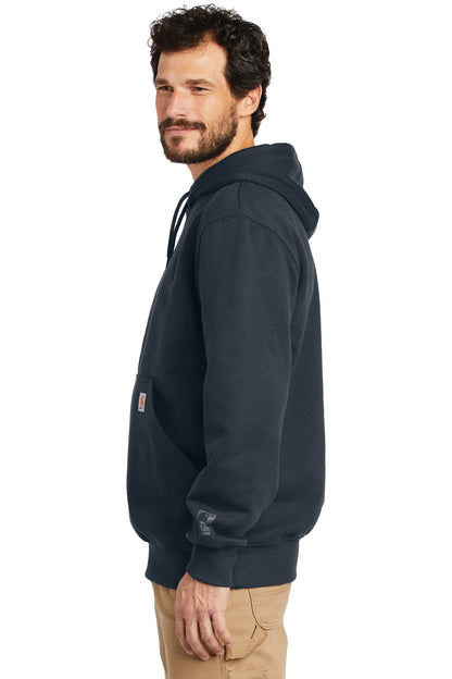 New Navy Carhartt Rain Defender Paxton Heavyweight Hooded Sweatshirt. CT100615